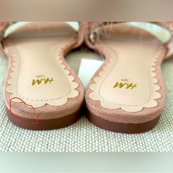 H&M Feathered Mules Slippers NWT Mauve Fluffy Sueded Low Heel Romance Boudoir 38 - Picture 5 of 8